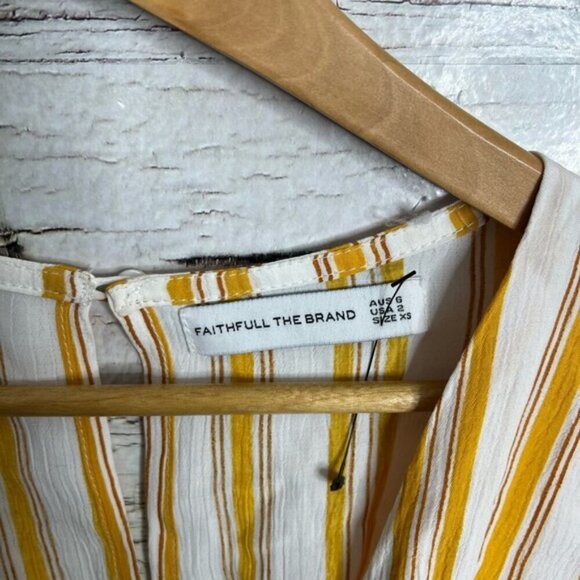 Faithfull The Brand Matese Yellow Stripe Jumpsuit Size 2 / xs - Picture 5 of 10